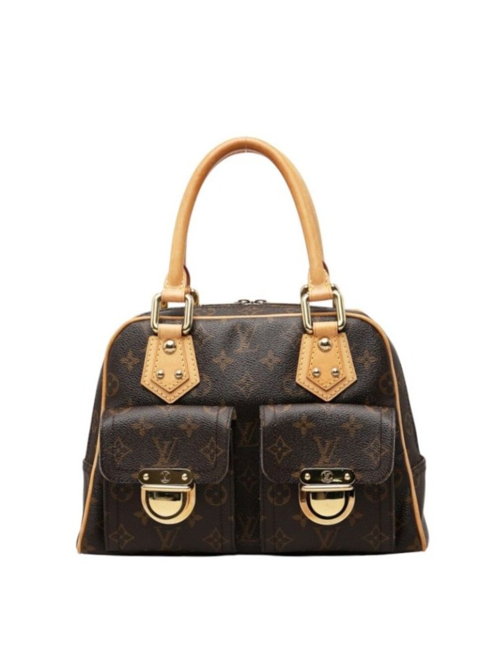 Louis Vuitton Monogram Manhattan PM Handbag Brown Leather